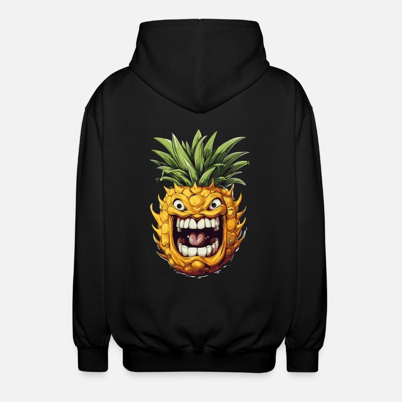 Funny Pineapple Fruit - Unisex Hooded Jacket - black