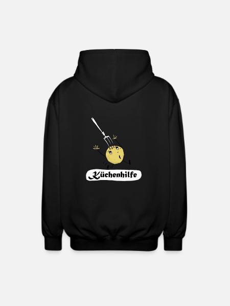 Küchenhilfe Kartoffel mit Gabel - Unisex Kapuzenjacke - Schwarz