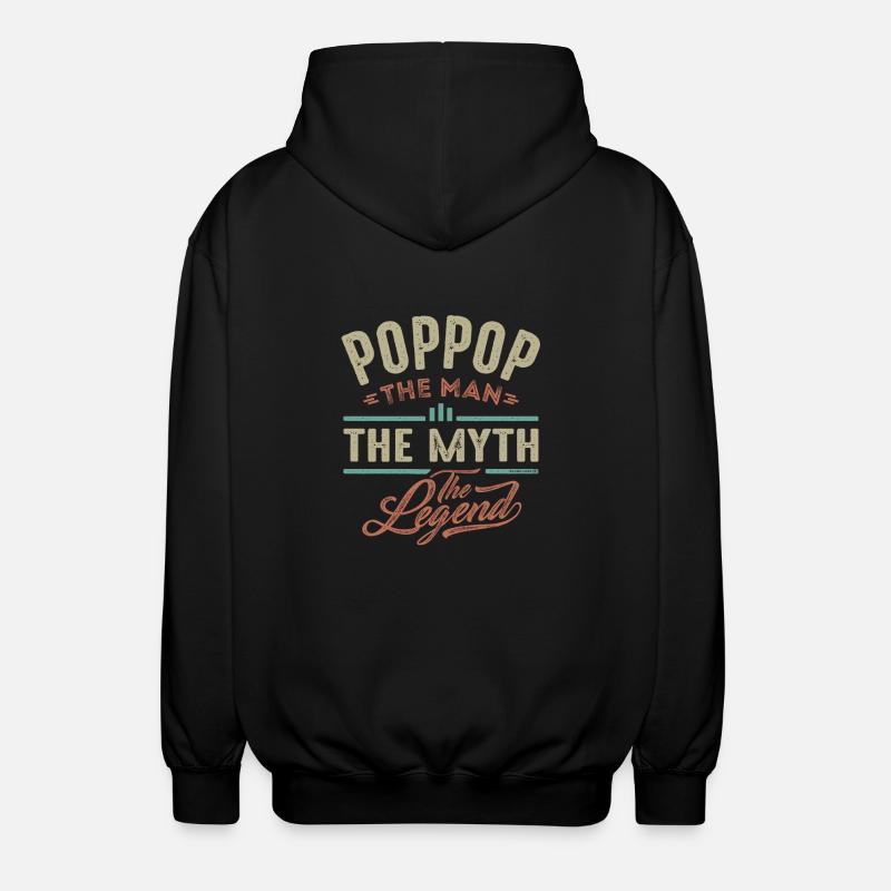 Pop Pop The Legend - Unisex Hooded Jacket - black