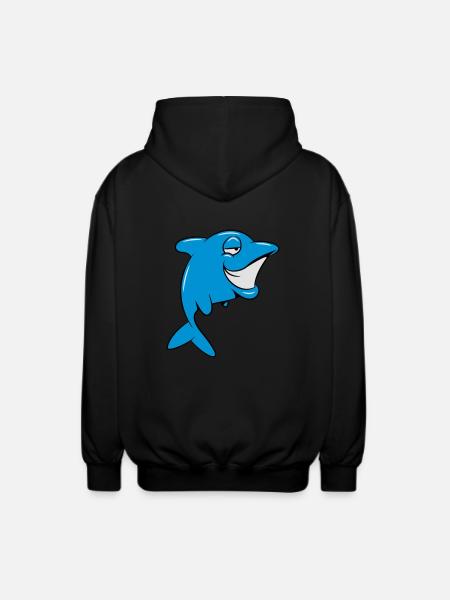 Delfin witty - Unisex Hooded Jacket - black