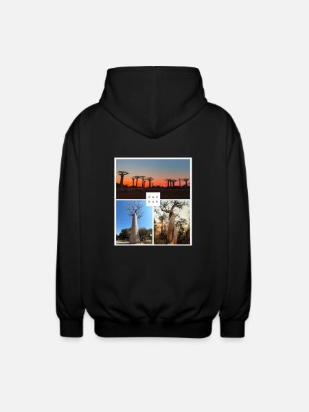 Baobab from Madagascar - Unisex Hooded Jacket - black
