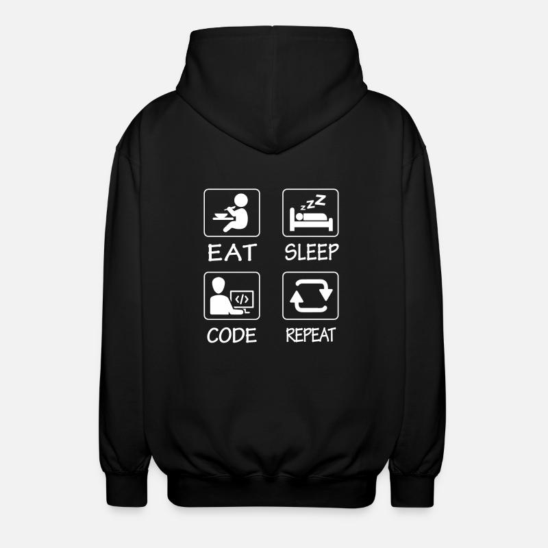Eat Sleep Code Repeat - Unisex Hooded Jacket - black