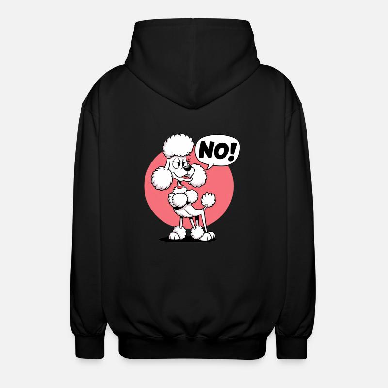 Caniche disant "Non ! - Veste à capuche unisexe - noir