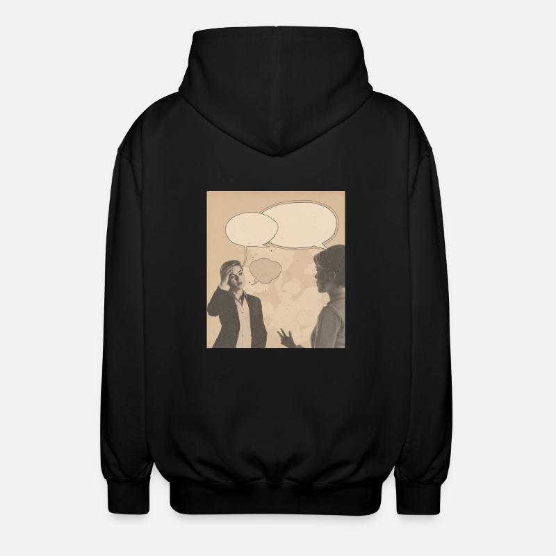 Retro-Konversation - Unisex Kapuzenjacke - Schwarz