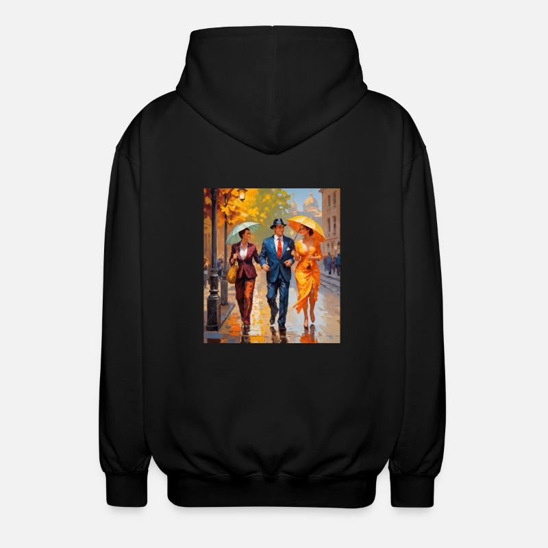 Une promenade sous la pluie - Veste à capuche unisexe - noir
