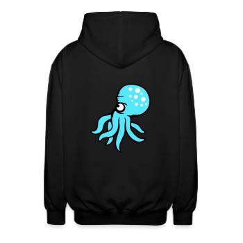 Oktopus Kraken Tintenfisch Kopffüßer böser Blick - Unisex Kapuzenjacke - Schwarz - Hinten - AI Model Male 185 light (185cm)