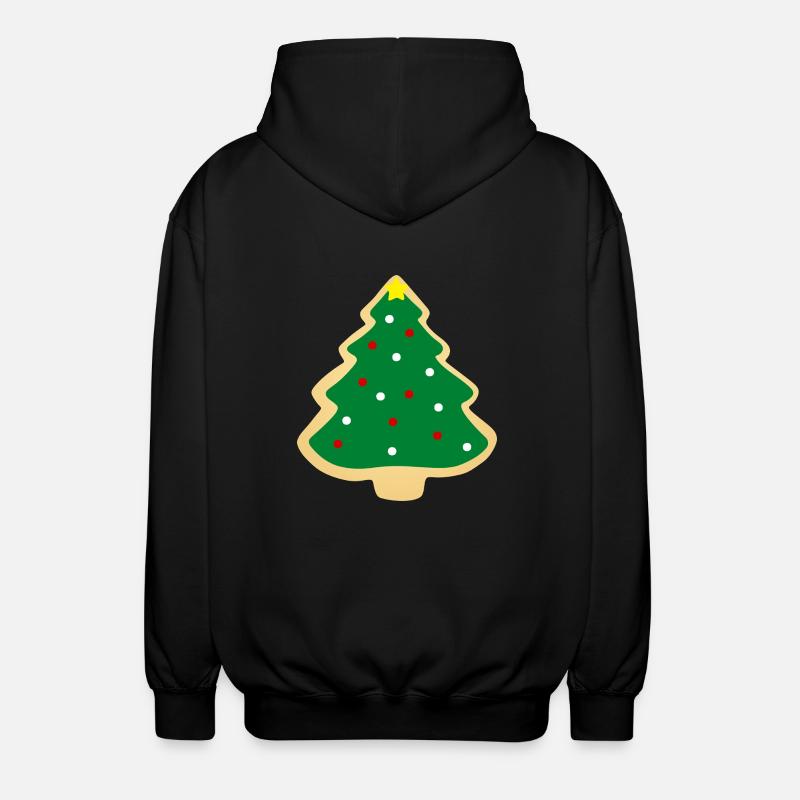 Weihnachtsbaum-Plätzchen - Unisex Kapuzenjacke - Schwarz