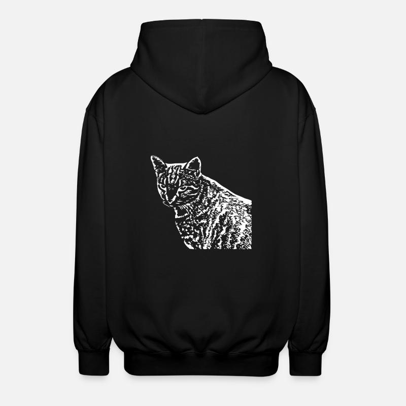 Chat Blanc Blanc Chats - Veste à capuche unisexe - noir