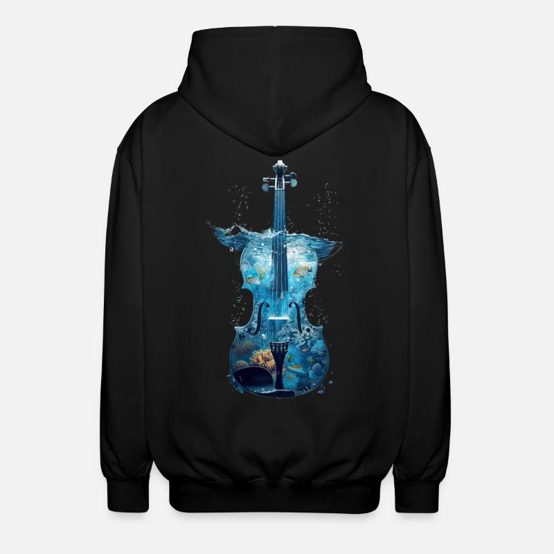 Violon Poisson - Veste à capuche unisexe - noir