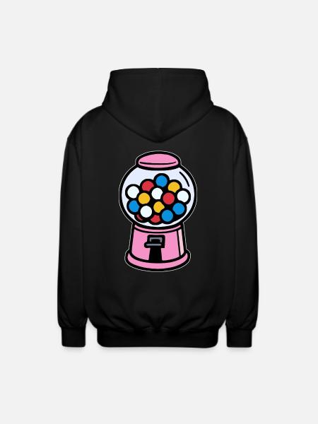 Pinker Retro Kaugummiautomat - Unisex Kapuzenjacke - Schwarz