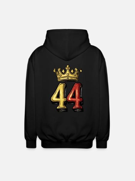 44 Number Krone - Unisex Hooded Jacket - black