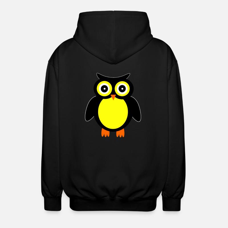 Eule - Unisex Kapuzenjacke - Schwarz