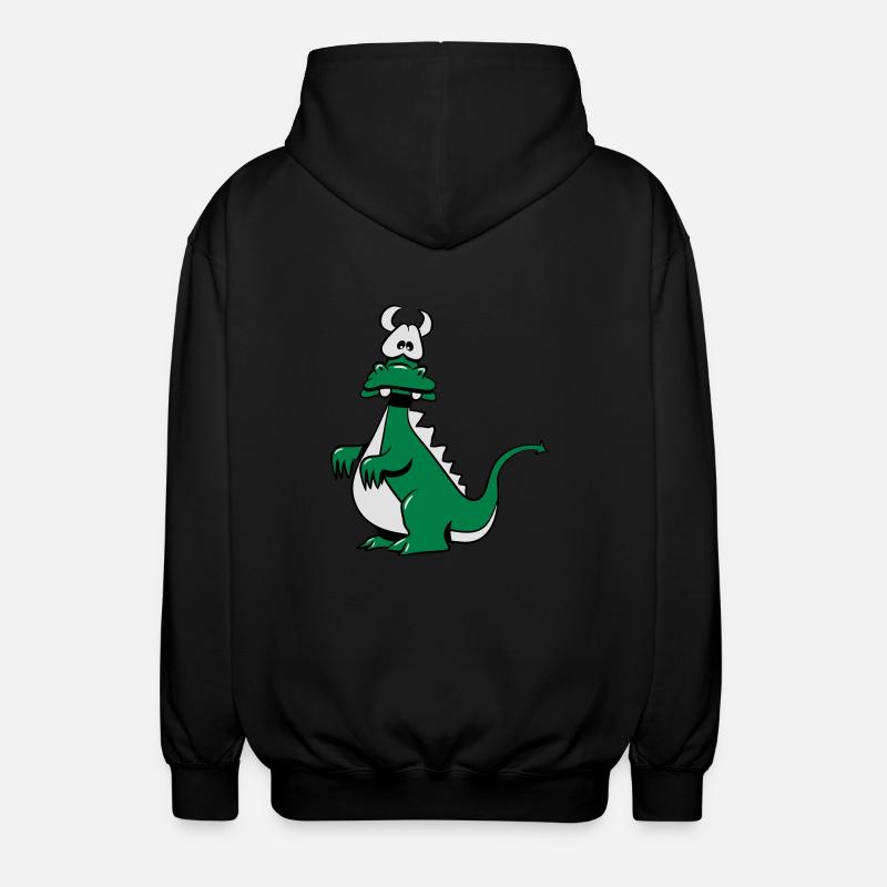 Drachen witzig - Unisex Kapuzenjacke - Schwarz