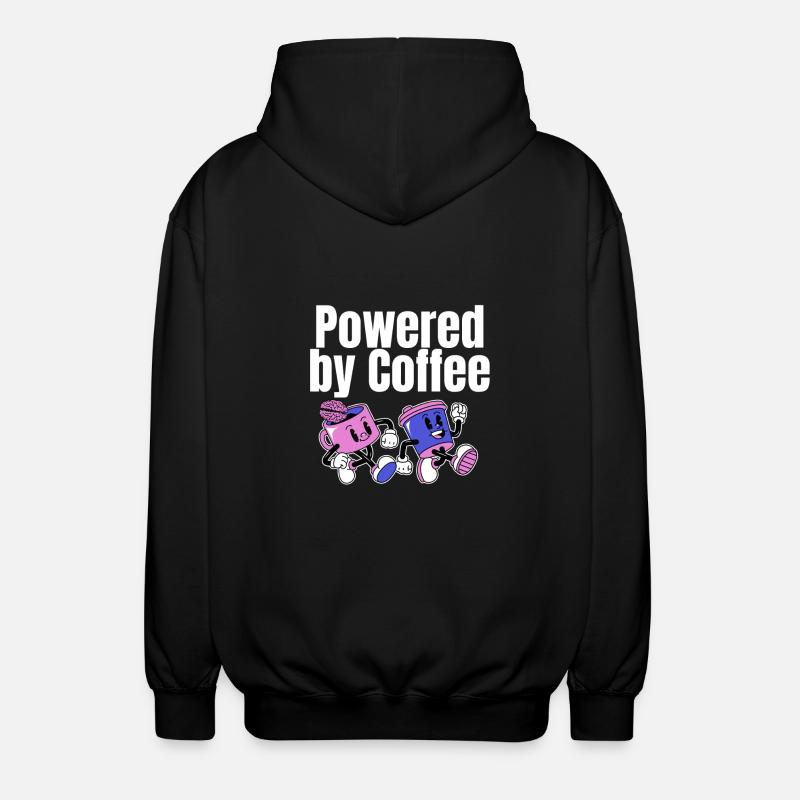 Powered by Coffee - Unisex Kapuzenjacke - Schwarz