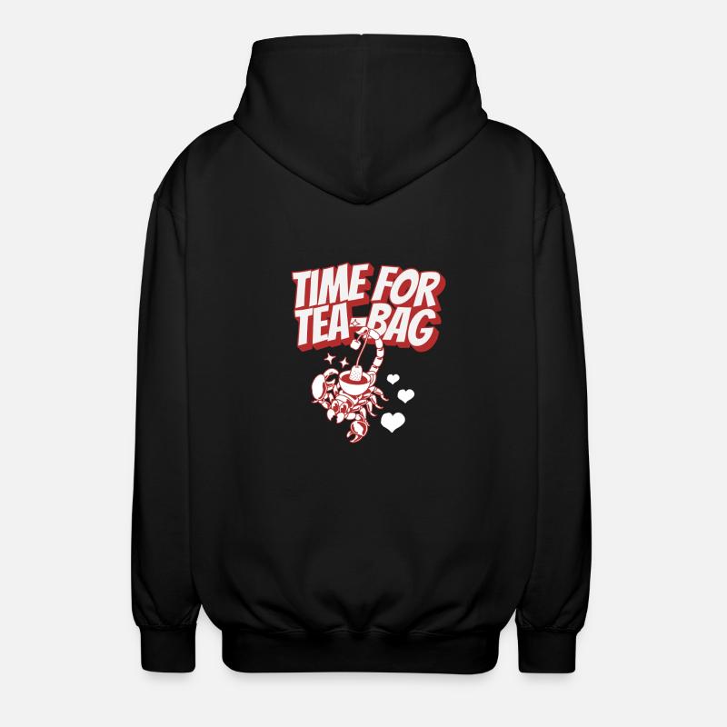 Time for Teabag - Unisex Kapuzenjacke - Schwarz