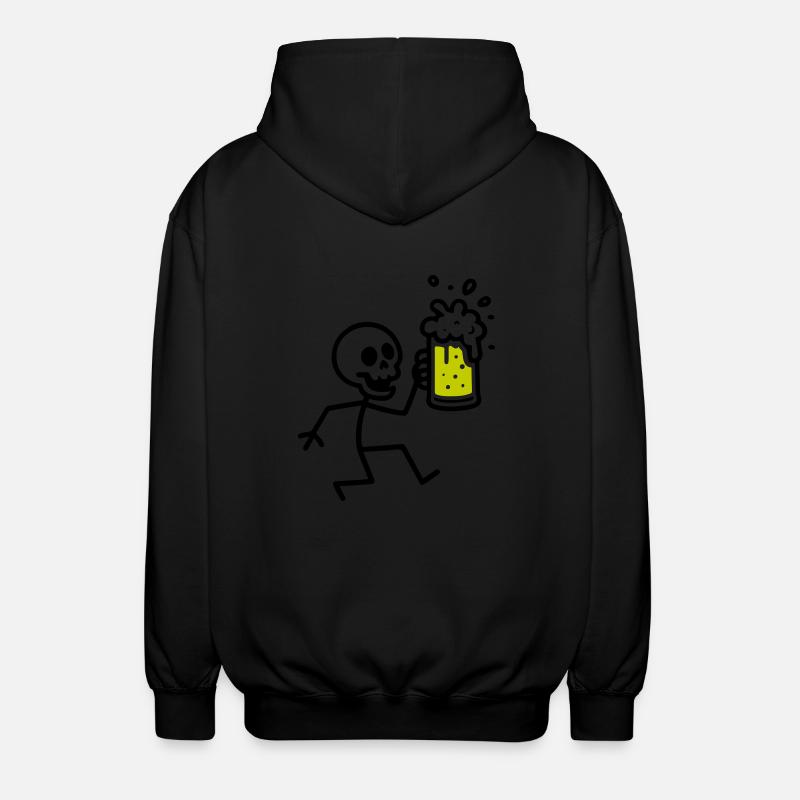 Skelett Bier Saufen - Unisex Kapuzenjacke - Schwarz