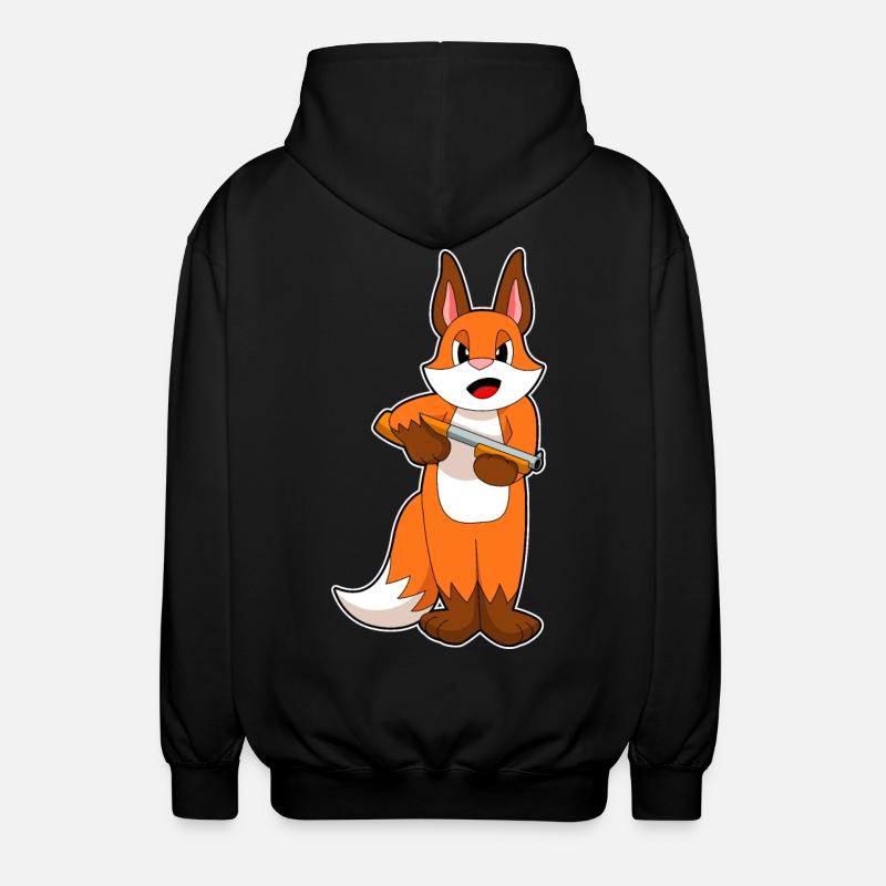 Fuchs Schrotflinte - Unisex Kapuzenjacke - Schwarz