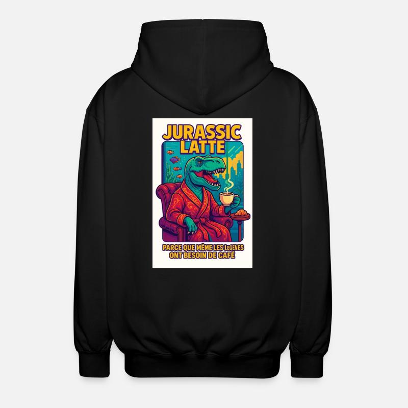 T-Rex Latte - Le café des légendes - Veste à capuche unisexe - noir