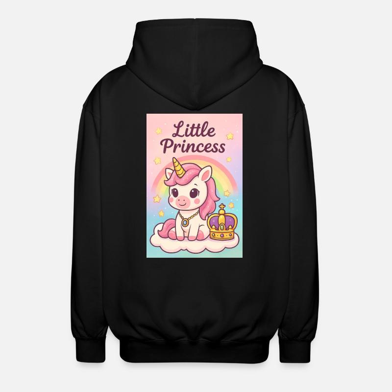 Kleine Einhorn-Prinzessin - Unisex Kapuzenjacke - Schwarz