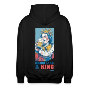 Königlicher Biergenuss - Unisex Kapuzenjacke - Schwarz - Hinten - AI Model Male 185 light (185cm)