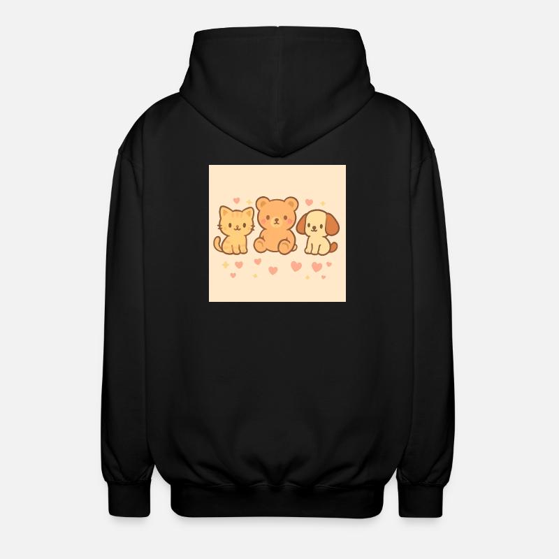 Dessin de bande dessinée mignon. - Veste à capuche unisexe - noir
