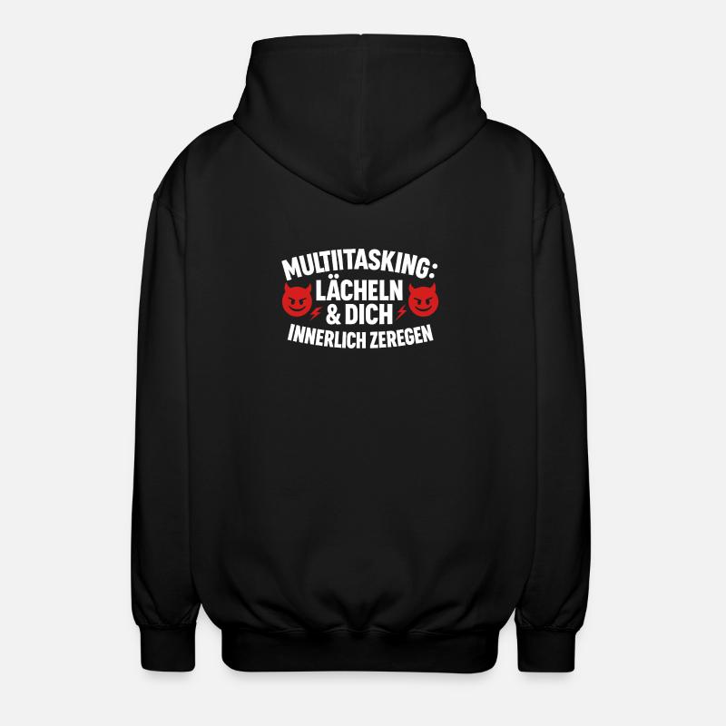 Multitasking Internally disassembling smiles - Unisex Hooded Jacket - black