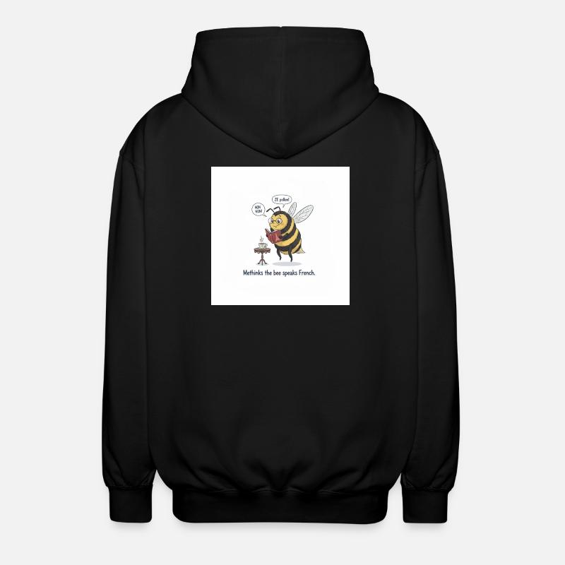 Bee Learns French: Méthinks - Unisex Hooded Jacket - black