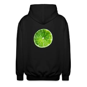 Limette - Unisex Kapuzenjacke - Schwarz - Hinten - AI Model Male 185 light (185cm)