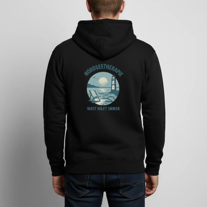 Nordseetherapie - Watt hilft immer Unisex Kapuzenjacke