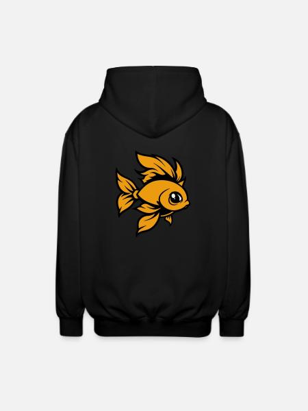 Goldfish Fish Comic - Unisex Hooded Jacket - black