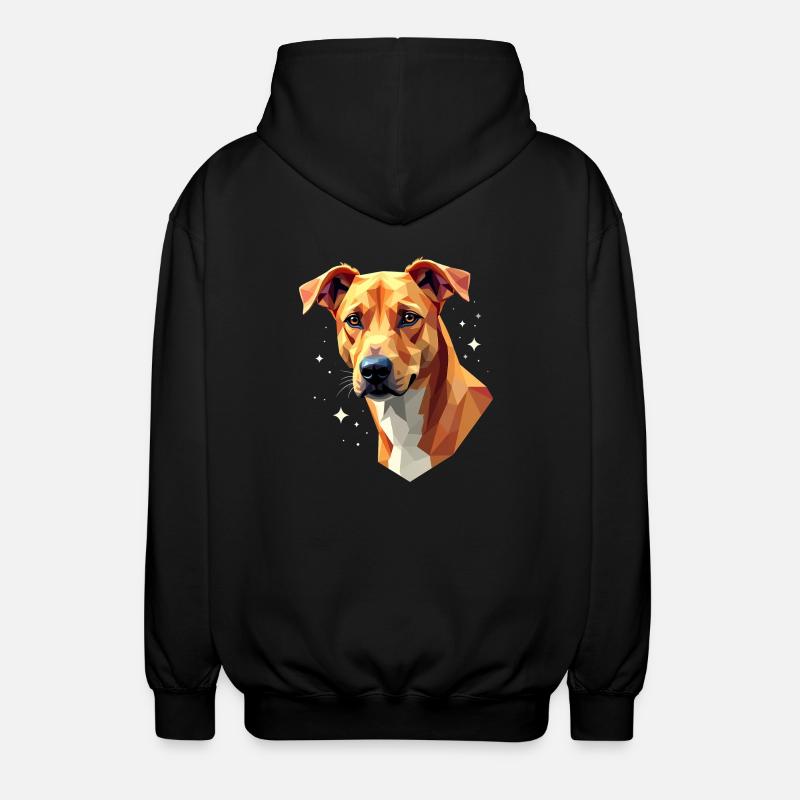 Geometric Dog - Artwork - Unisex Hooded Jacket - black