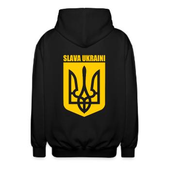 Slava ukraini - Unisex Kapuzenjacke - Schwarz - Hinten - AI Model Male 185 light (185cm)