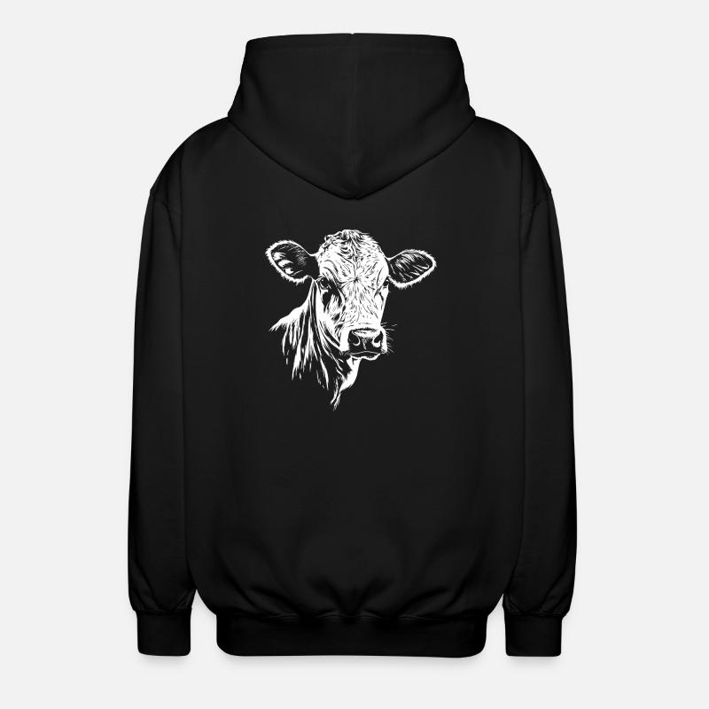 Kuh Graphic - Unisex Kapuzenjacke - Schwarz