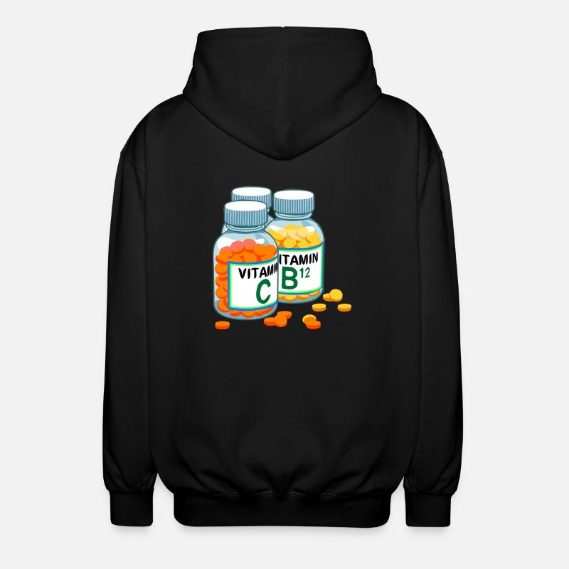 vitamines - Veste à capuche unisexe - noir