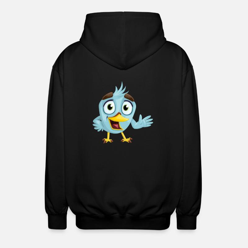 Lustiger blauer Vogel, Geschenkidee - Unisex Kapuzenjacke - Schwarz