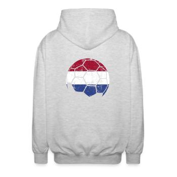 Netherlands Soccer Ball Fußball - Unisex Kapuzenjacke - Hellgrau meliert - Hinten - AI Model Male 185 light (185cm)