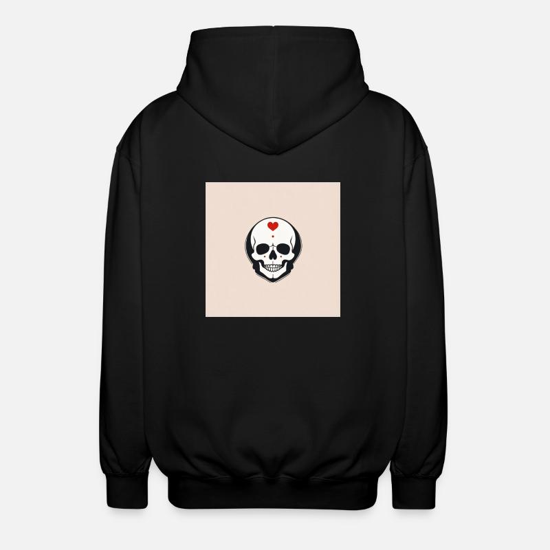Kopf mit Herz - Unisex Kapuzenjacke - Schwarz