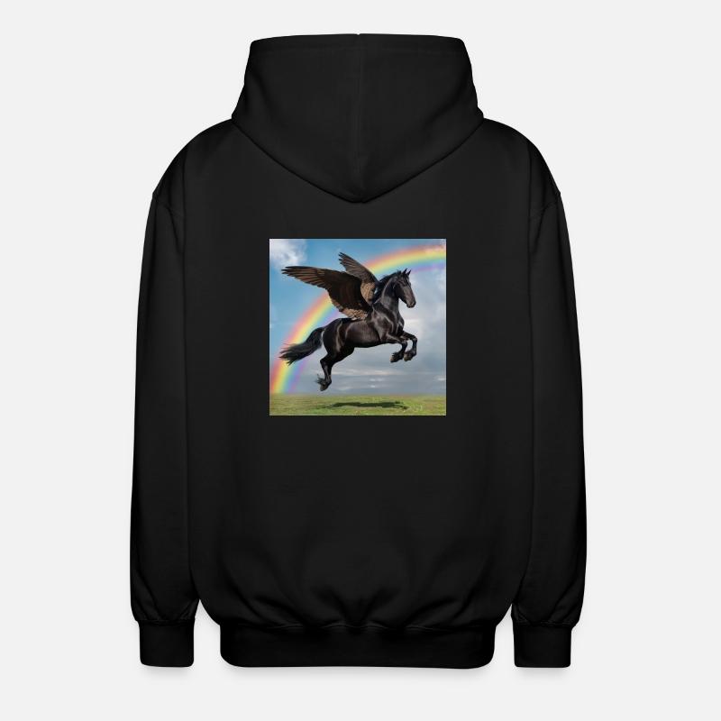 Rainbow Pegasus - Unisex Kapuzenjacke - Schwarz