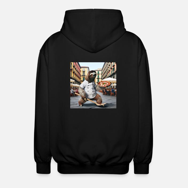 Faultier Pizzabäcker Pizzabäcker Neapel - Unisex Kapuzenjacke - Schwarz
