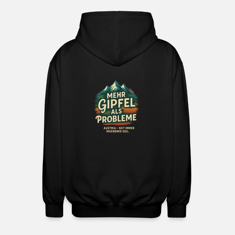 More summits than problems - Unisex Hooded Jacket - black