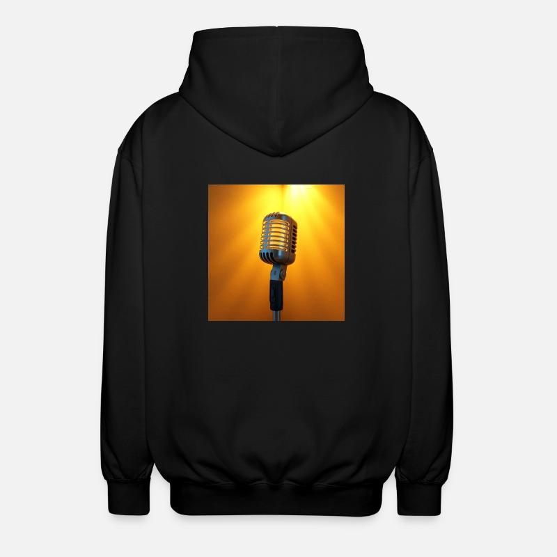 Mikrofon - Unisex Kapuzenjacke - Schwarz