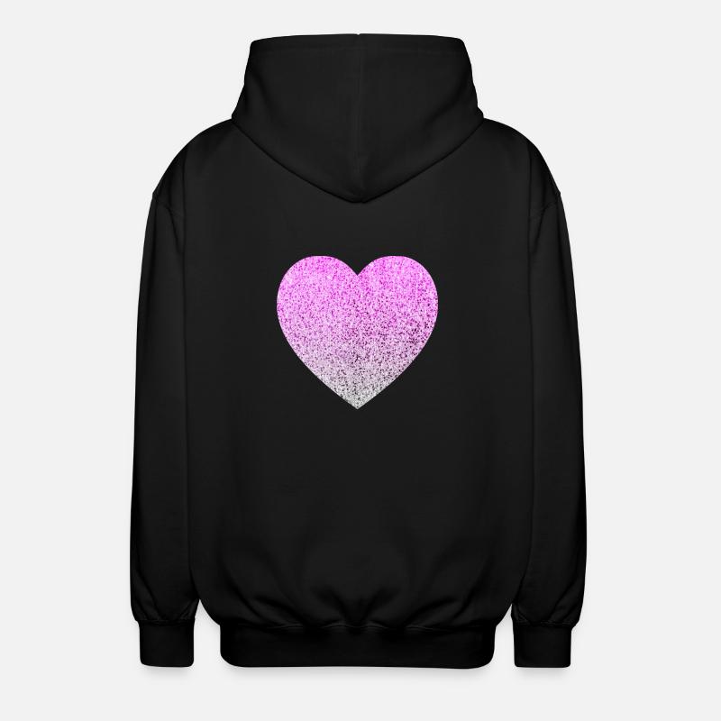 Glitter Herz - Unisex Kapuzenjacke - Schwarz