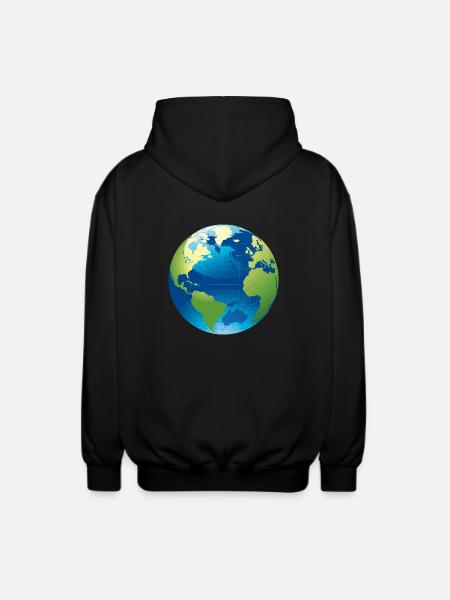 Erde Motiv als Geschenkidee - Unisex Kapuzenjacke - Schwarz