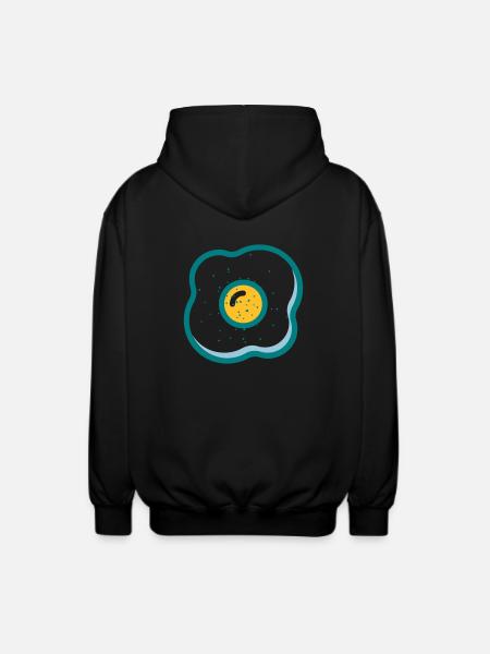 fried egg - Unisex Hooded Jacket - black