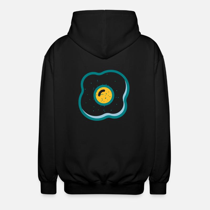 fried egg - Unisex Hooded Jacket - black