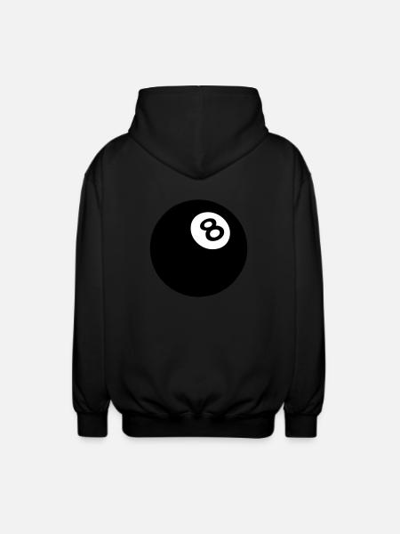 ball 8 black billiard 502 - Unisex Hooded Jacket - black