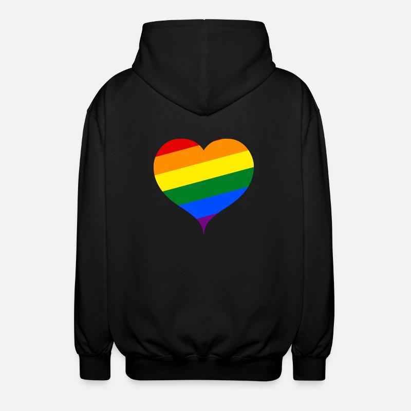 Das Regenbogen-Herz ;) - Unisex Kapuzenjacke - Schwarz