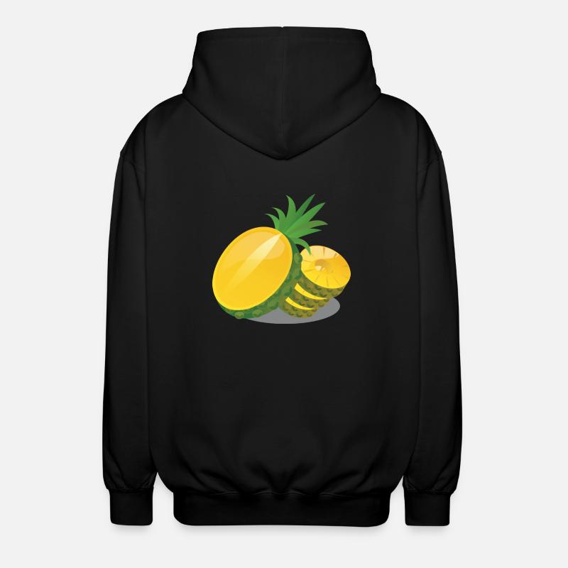 Ananas in Scheiben - Unisex Kapuzenjacke - Schwarz