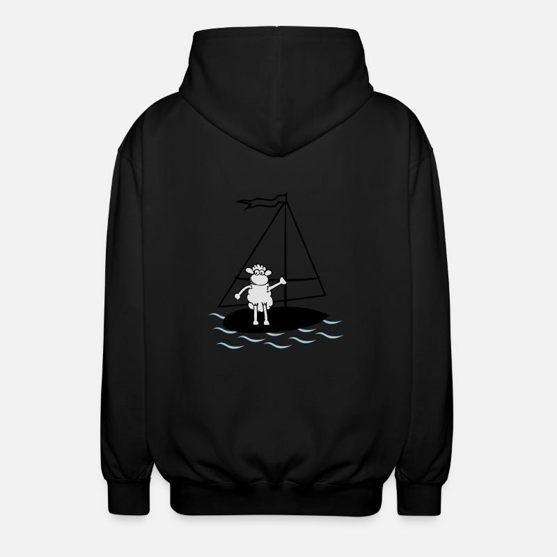 surfendes Schaf - Unisex Kapuzenjacke - Schwarz