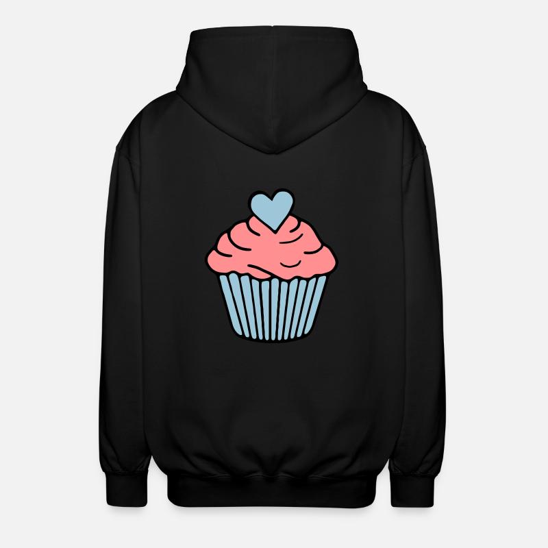 Cupcake heart - Unisex Kapuzenjacke - Schwarz